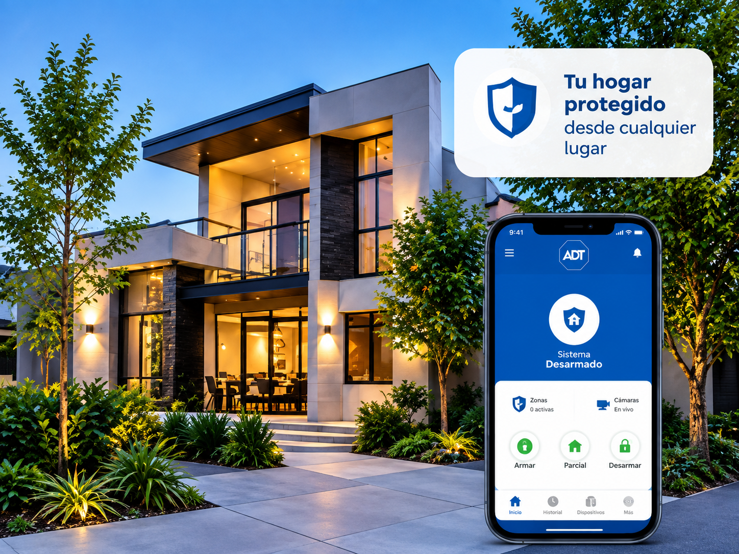 Tu hogar protegido desde cualquier lugar mediante la app ADT